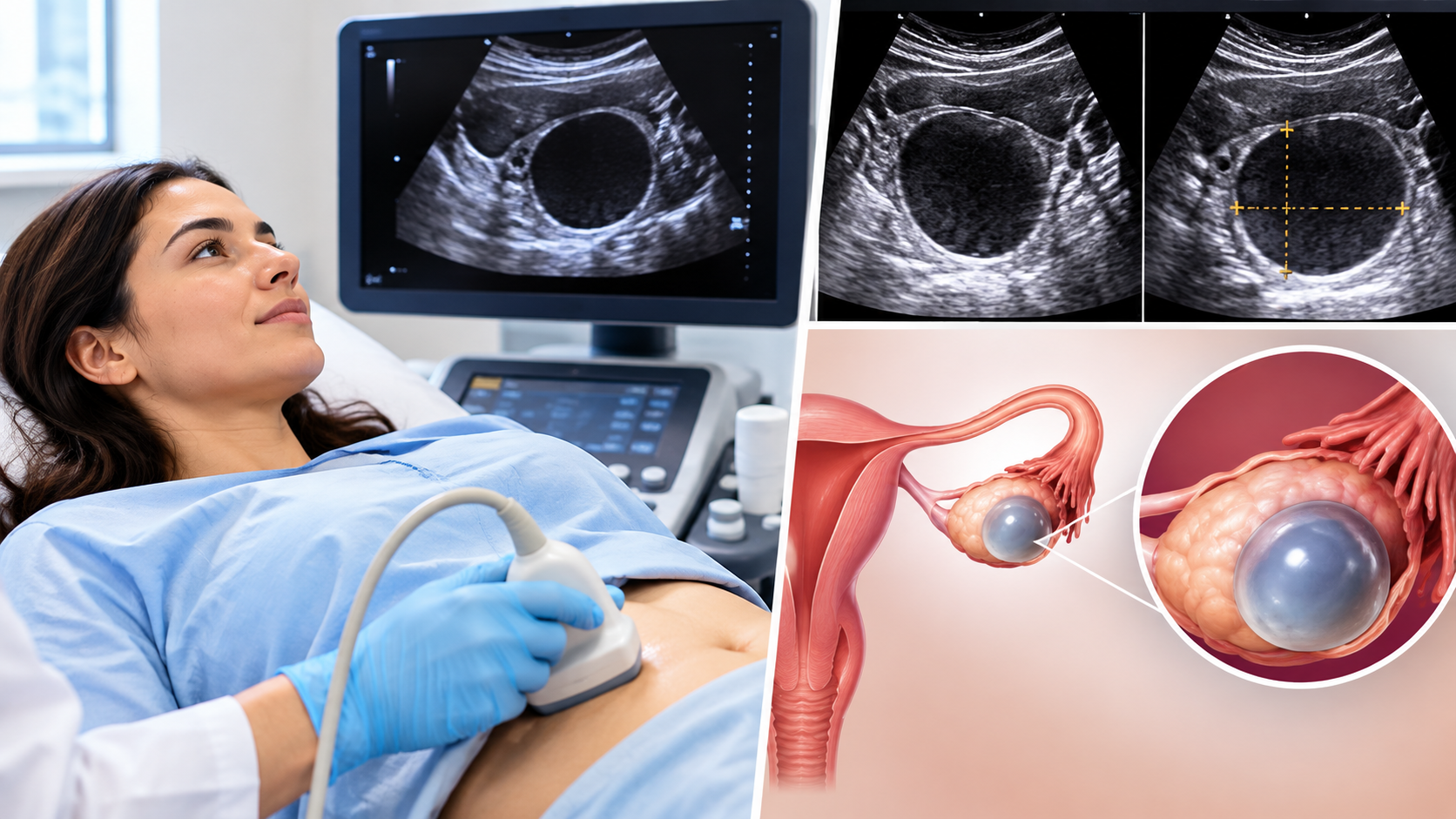 what does an ovarian cyst on ultrasound look like